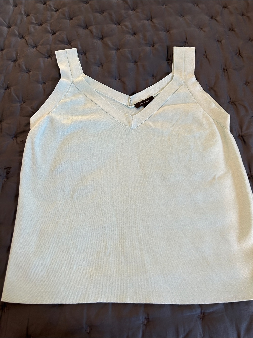 Sleeveless V-Neck sweater Tank Top in Light pale green